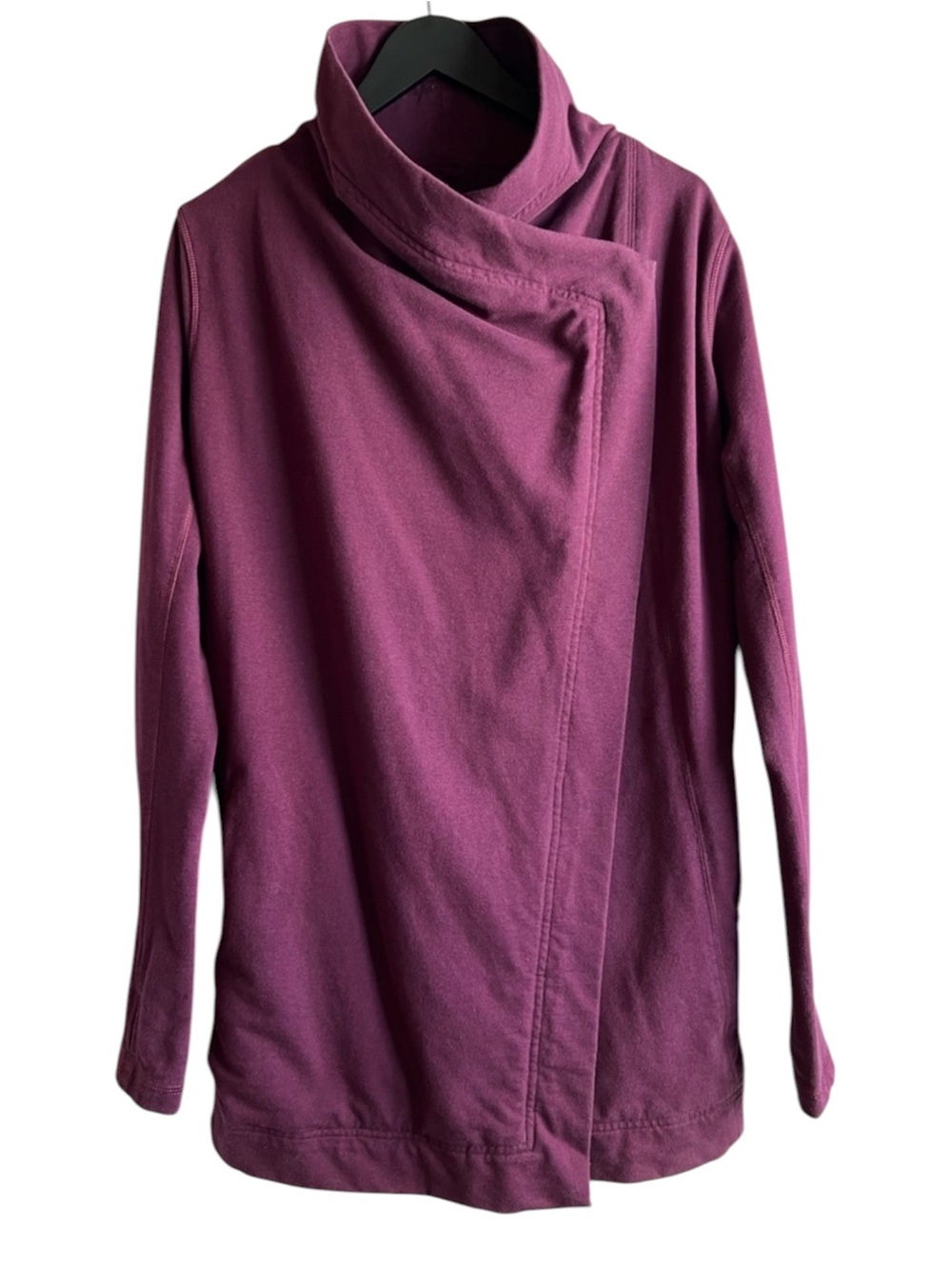 Lululemon Restore Wrap Heathered Red Grape Asymmetrical Jacket